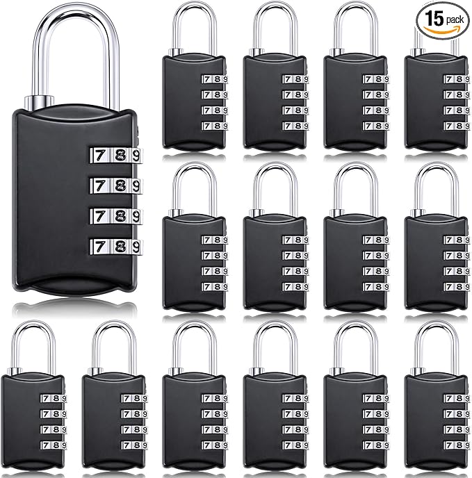 Sadnyy 15 Pcs 4 Digit Combination Locks Combination Padlock Luggage Number by Sadnyy