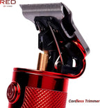 Red by Kiss Hair Trimmer for Men Precision Blade Cordless Trimmer Mens Grooming Kit (Red)