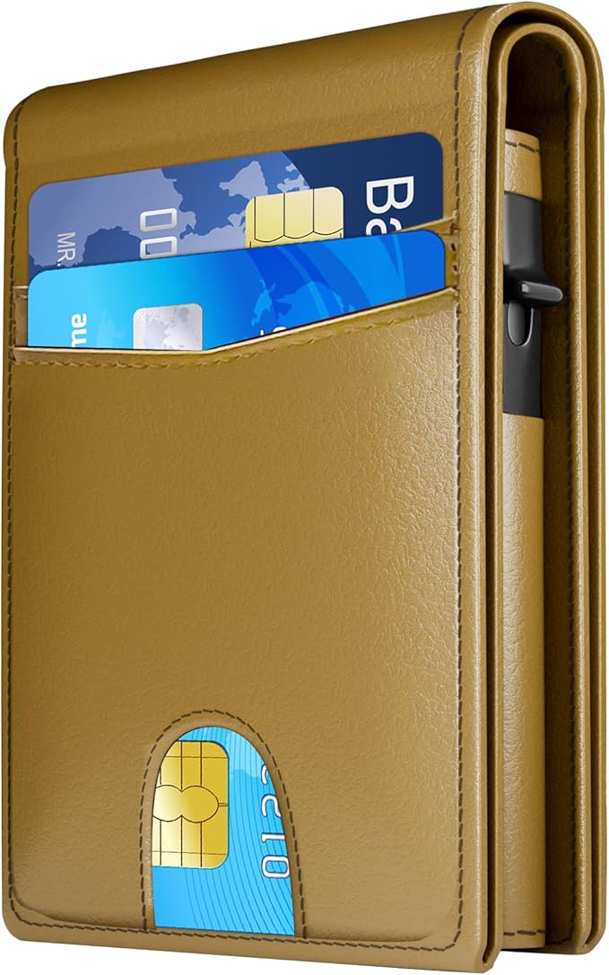 Wallet for Men - RFID Blocking Bifold Slim Minimalist Credit Card Holder Pop Up by QLDBrand