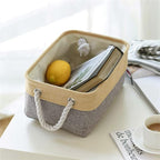 TheWarmHome Decorative Basket Rectangular Fabric Storage Bin Organizer Basket - Image 4