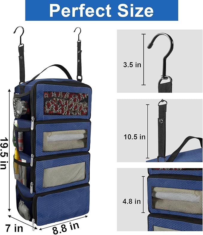 Suitcase Organizer, Travel Luggage Organizer Portable Hanging Travel Shelves - Image 4