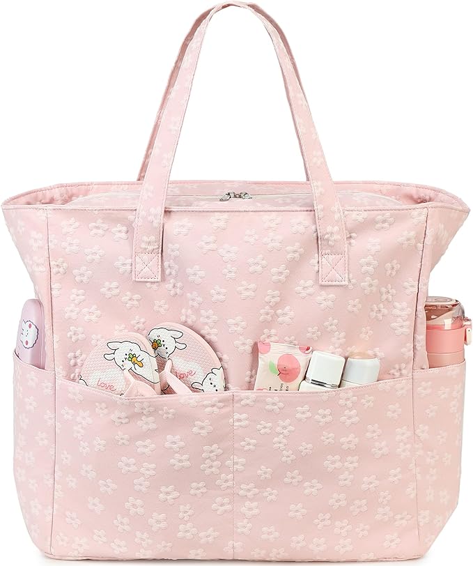 LEDAOU Large Beach Tote Bag Women Waterproof Sandproof Zipper Beach Tote Bag by LEDAOU