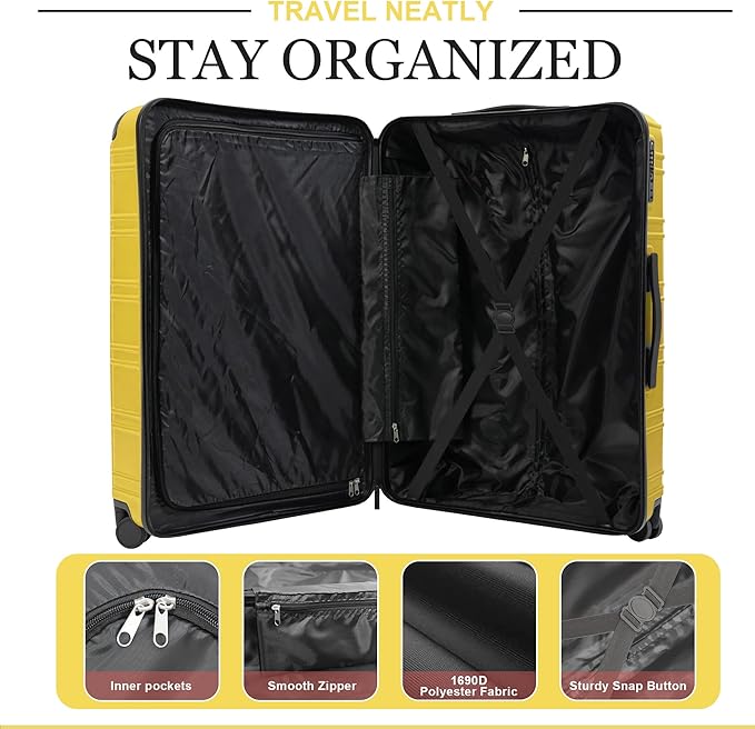 Luggage Sets 4 Piece, ABS PC Lightweight Suitcases - Image 5