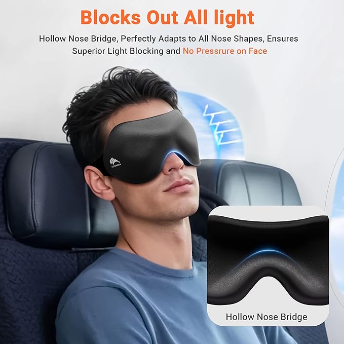 Eye Masks for Sleep Light Blocking: Lightweight 3D Contoured Eye Mask for Lash - Image 2
