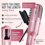 Split Ender Mini – Original Cordless Split End Hair Trimmer for Dry, Damaged, Brittle, Curly, Frizzy, or Straight Hair – Battery Operated Home Styling Tool for Split Ends (Battery-Powered, Light Pink)