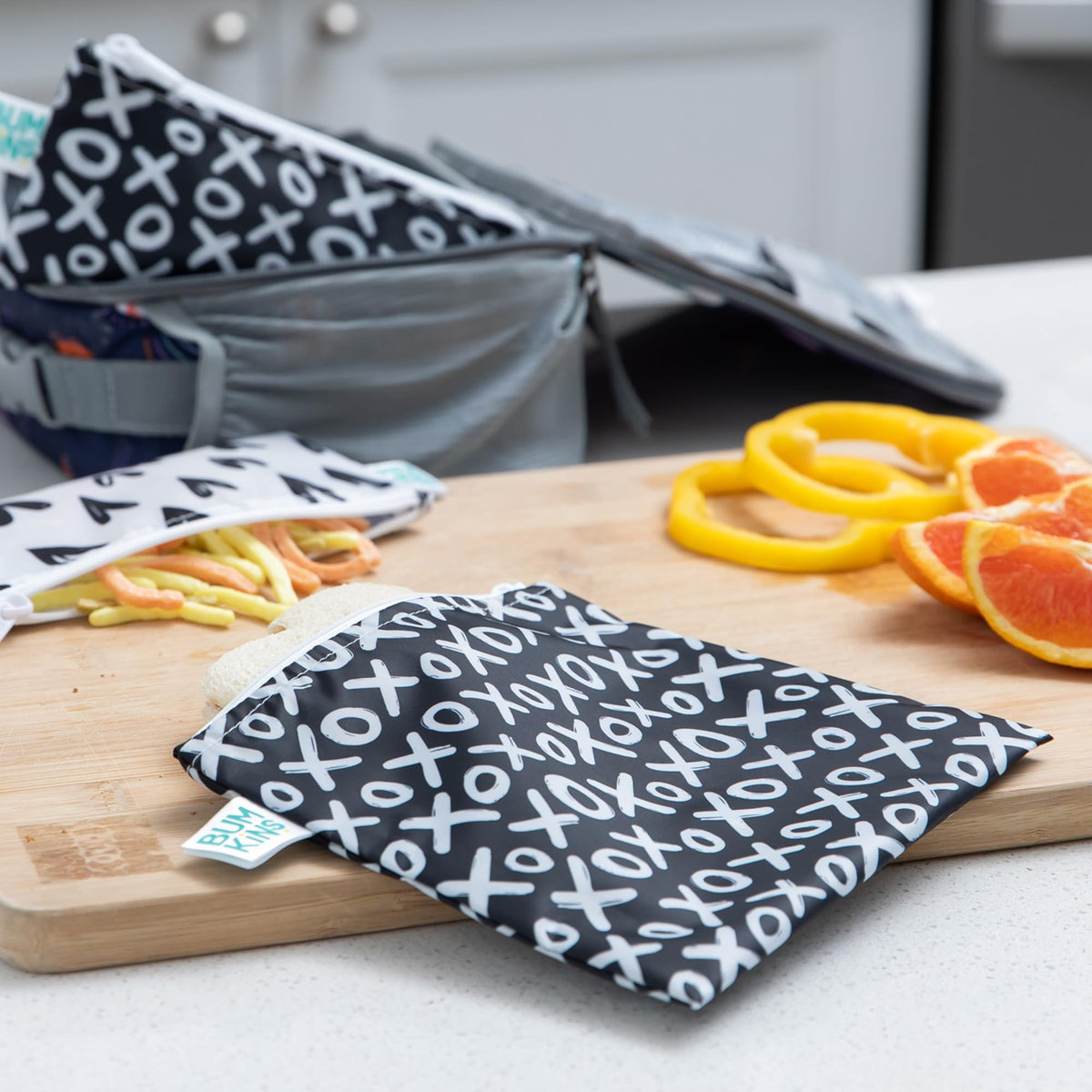 Reusable Sandwich and Snack Bags (A2 XOXO & Hearts-Lg)