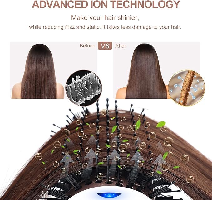 One Step Dryer & Volumizing Hot Air Brush, Blow Dryer, Ceramic Straightener, Curler & Hot Comb 4 in 1 Salon Ionic Hair Styling Tools, White
