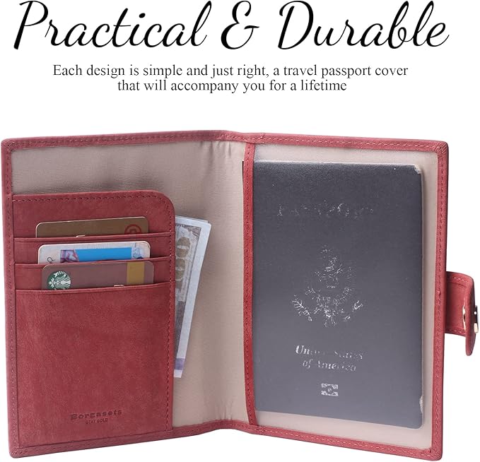 Genuine Leather Passport Case, RFID Passport Cover - Image 2