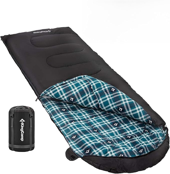 KingCamp Sleeping Bag for Adults, Cold Weather & Warm XL Big and Tall Flannel by KingCamp
