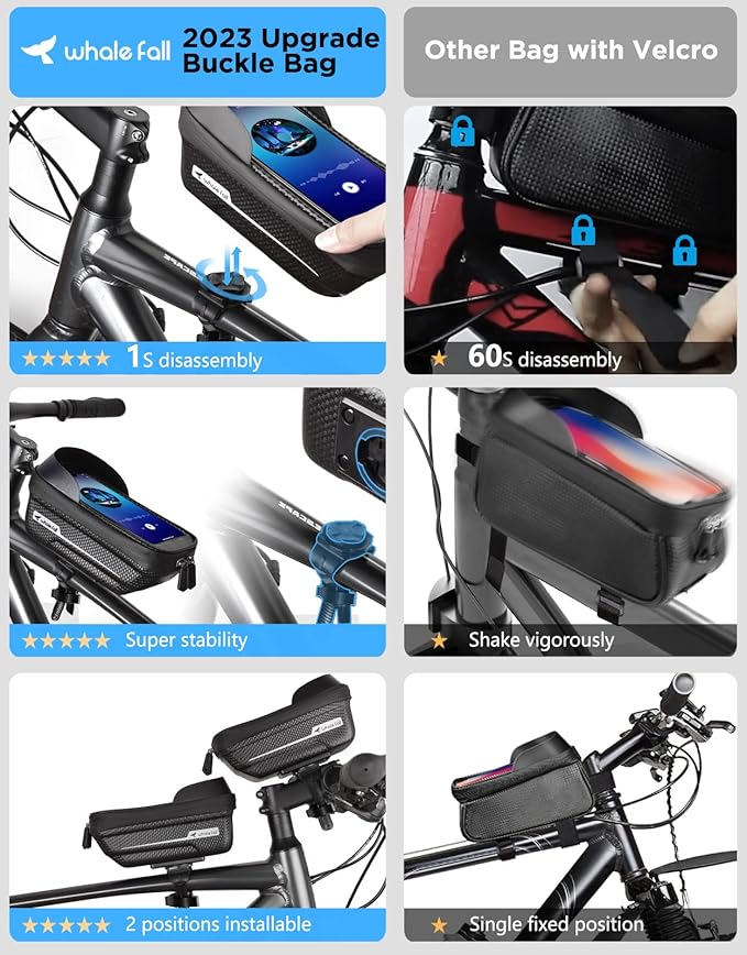 whale fall Quick Release Bike Frame Bag - Image 7