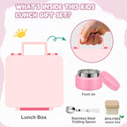 Kids Bento Lunch Box with 8oz Soup Thermo, Kids Leakproof Lunch Food Containers - Image 3