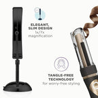 Conair Limited Edition Bundle | INFINITIPRO by CONAIR Curl Secret Automatic Curling Iron in 3/4-inch Barrel - and - Conair Lighted Makeup Mirror | Black | Amazon Exclusive