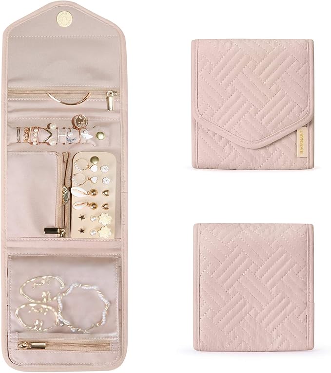 BAGSMART Travel Jewelry Organizer Case Foldable Jewelry Roll by BAGSMART