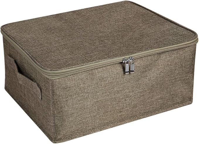 ANMINY Storage Bins with Zipper Lids 13 Qt Lidded Fabric Storage Boxes Baskets by ANMINY