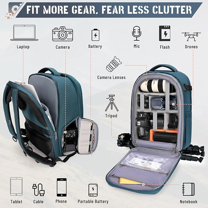 RAINSMORE Camera Backpack Hard Shell - Image 3