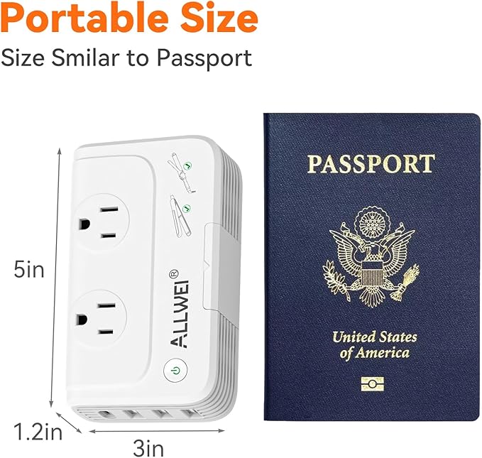 ALLWEI 220V to 110V Travel Voltage Converter us to Europe, Step Down Converter - Image 8