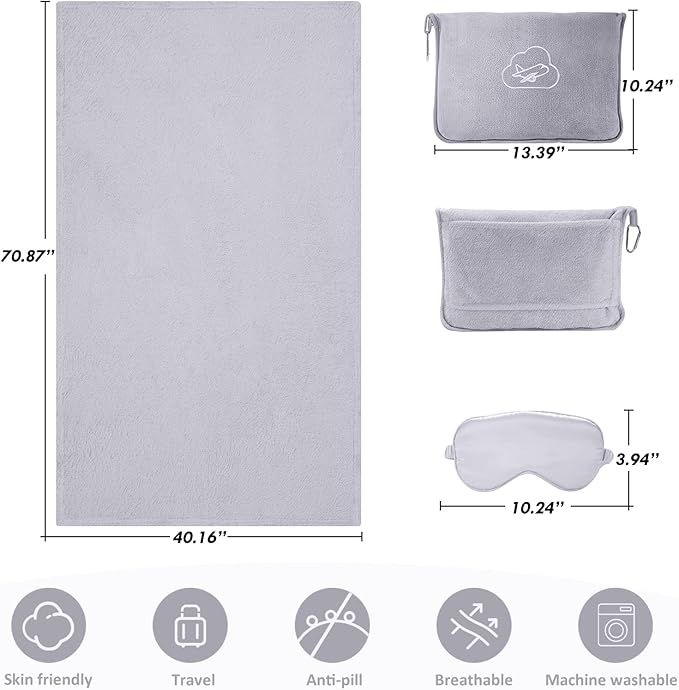Travel Blanket, Ultra-Soft, Warm & Lightweight Travel Blanket Airplane - Image 3