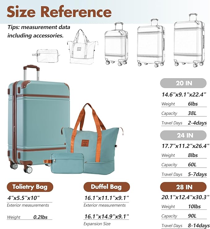 Merax Suitcase Set 28 inches Expandable Luggage - Image 2