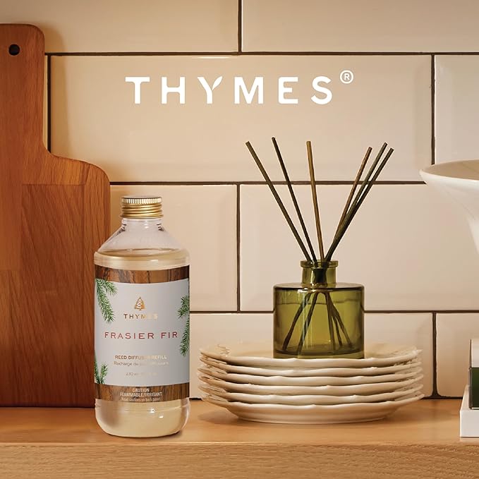Thymes Reed Diffuser Oil Refill - Diffuser Oils Scents for Home Refill - Use for Reed Stick Room Air Fresheners (Frasier Fir, 7.75 fl oz)