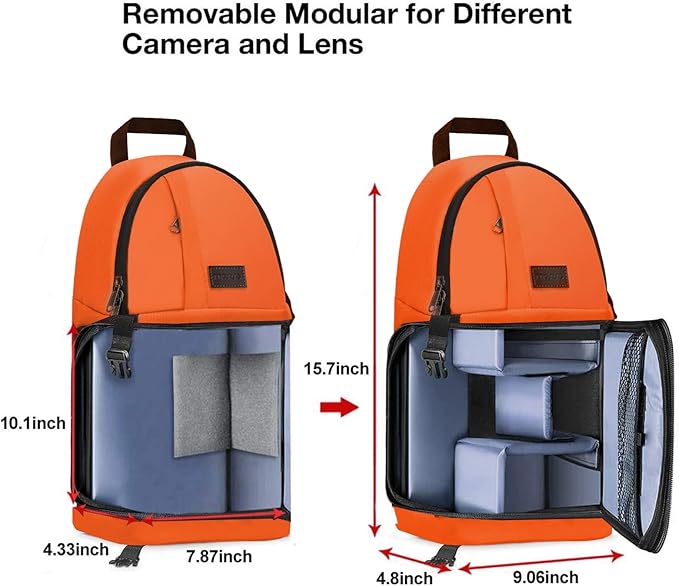 MOSISO Camera Sling Bag, DSLR/SLR/Mirrorless Camera Backpack Case Shockproof - Image 6