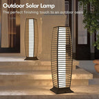Grand patio Outdoor Floor Lamp Solar Powered Lantern Waterproof Wicker Boho - Image 2