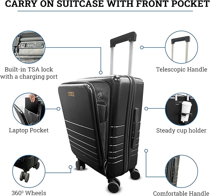 20-Inch Hardside Carry-On Luggage - Image 8
