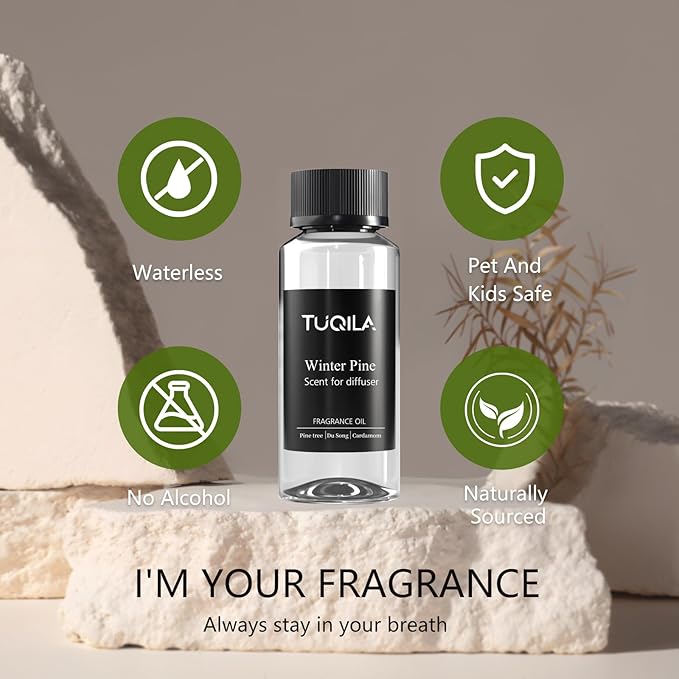 Hotel Waterless Diffuser Oil Winter Pine, Essential Scent Oil Usage Cold Air Waterless Diffuser, Luxury Scents Oils Fragrance Bottle120 ML Home Natural Flavour