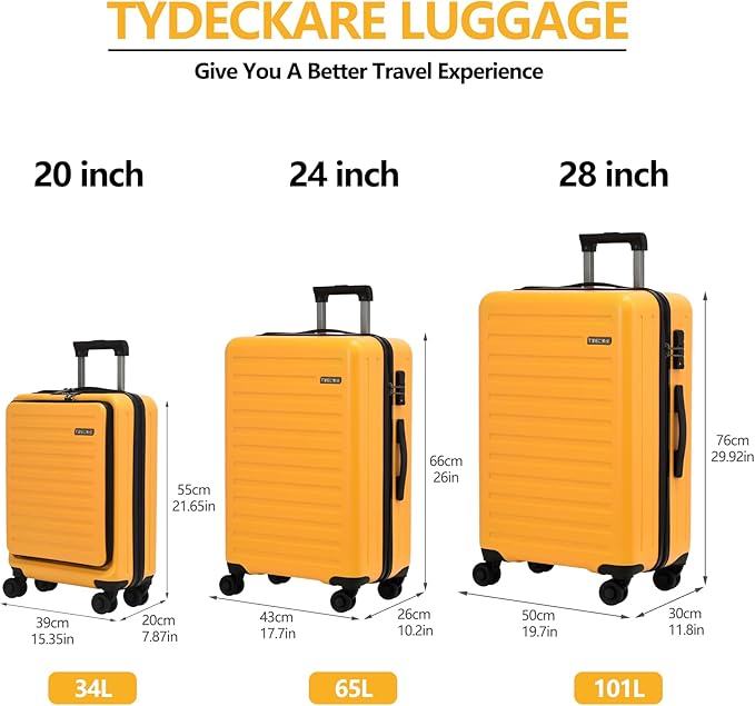 3Pcs Luggage Set, HardShell Lightweight, Only 20" - Image 2