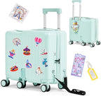 Kids Ride-On Luggage, Foldable Pedal, Hidden Cup Holder & Combination Lock by smilesun