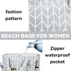 LEDAOU Beach Bag Waterproof Sandproof Women Tote Bag Pool Bag - Image 7