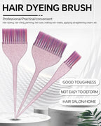 3 Pack Hair Color Brush Set - Professional Hair Dye Brush for Stylist, for Highlighting, Tint and Coloring Sections - Women Men Salon Use Home DIY Dyeing