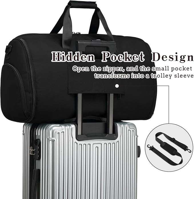Garment Duffle Bags for Travel, Carry On Garment Duffel Weekender Bag 45L | - Image 5