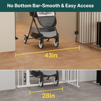 Cumbor 29.2–43" Baby Gate for Stairs, Wall-Mounted, Expandable No Bottom Bar - Image 8