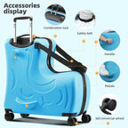 N-A Kids Ride On Suitcase with Wheels, Scooter Luggage - Image 4