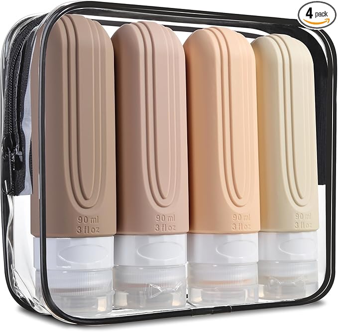 Travel Bottles for Toiletries, Tsa Approved 3oz Travel Size Containers BPA Free by Mrsdry