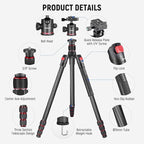 NEEWER 66"/168cm Carbon Fiber Tripod - Image 10