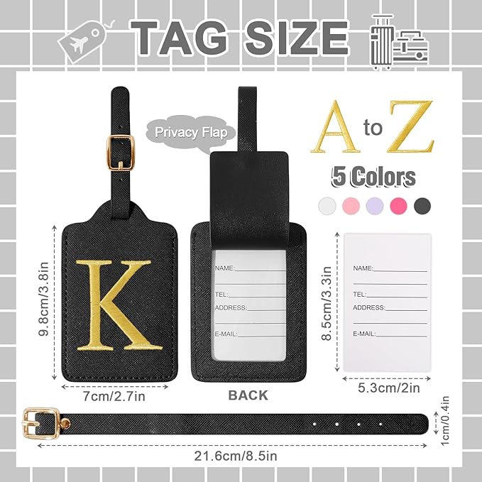Personalized Initial Luggage Tags - Image 2