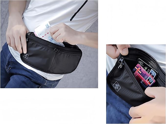 Travel Passport Holder 【1 PACK】2 in 1 Slim RFID Blocking Travel Money Belt - Image 9