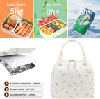 Bluboon Lunch Bag for Women Men Cute Corduroy Lunch Tote Bags Reusable - Image 4