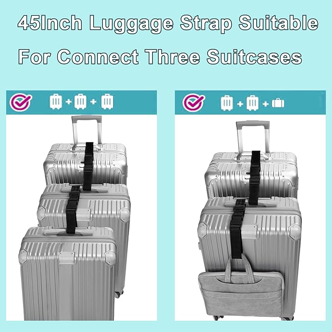 2Pack Luggage Straps Add Bag Luggages Straps to Connect Two Suitcases, - Image 4