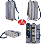 ALLCAMP Wine Tote Bag with Cooler Compartment，Picnic Set Carrying Two Sets of - Image 6