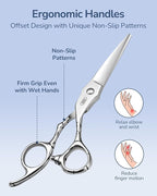 ULG Professional Hair Cutting Scissors 7" Japanese Stainless Steel Hand-Honed Salon Barber Scissors for Stylists & Home Use, Haircut Shears for Men & Women, Ergonomic Design with Patterned Handles