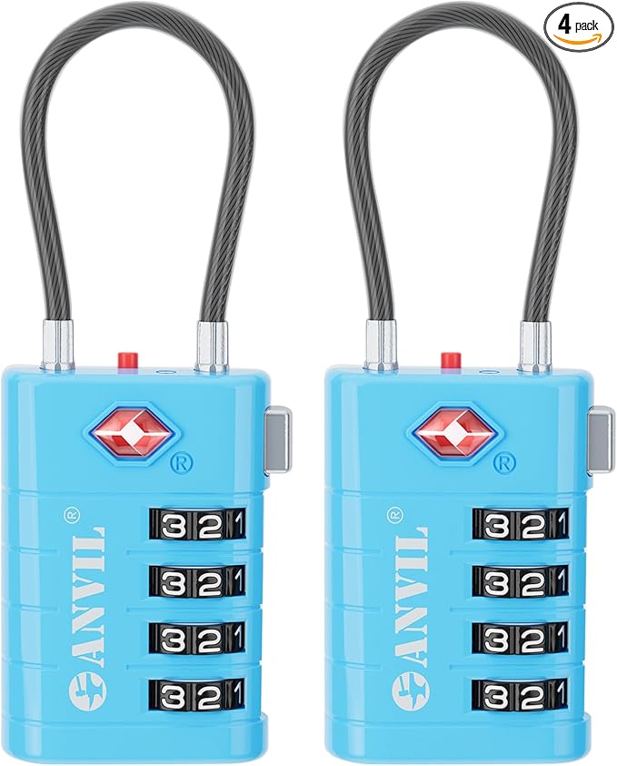 ANVIL 4 Digit Luggage Locks, TSA Locks by ANVIL