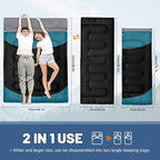 Double Sleeping Bag for Adults Machine Washable 2 Person Camping Sleeping Bag - Image 3