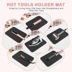 Oversize Silicone Heat Resistant Mat, Professional Hot Hair Tools Mat for Curling Iron, Flat Iron, Hair Straightener, Portable Hot Pad Cover with Velcro for Travel Home Salon(14.2" x 11.0")