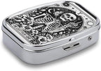 Metal 2 Compartment Pill Organizer Travel Friendly Portable Compact Pill Box - Image 3