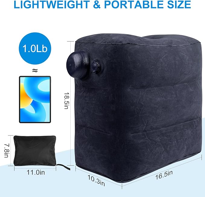 Inflatable Foot Rest Pillow for Travel, 2 Pack Travel Foot Rest for Airplane - Image 2