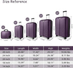 LEAVES KING LARVENDER Luggage Sets 5 Piece, Expandable PP Suitcase - Image 7