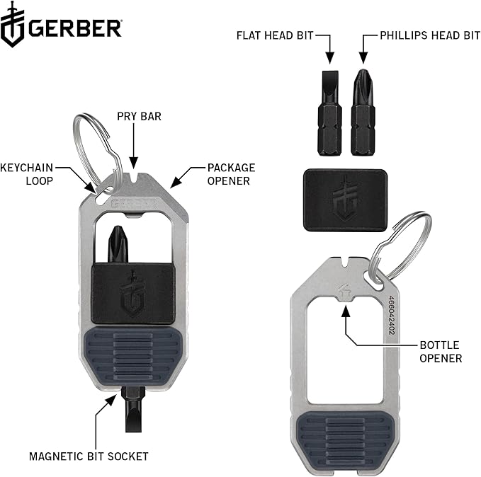 Gerber Gear Driver Keychain 5-in-1 Multitool, Clips to Pocket or Keychain - Image 2