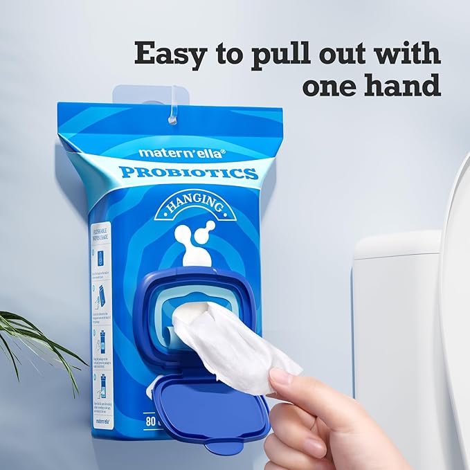 matern'ella Hanging Flushable Wipes Unscented Extra Large Corner-Connected Wet - Image 6